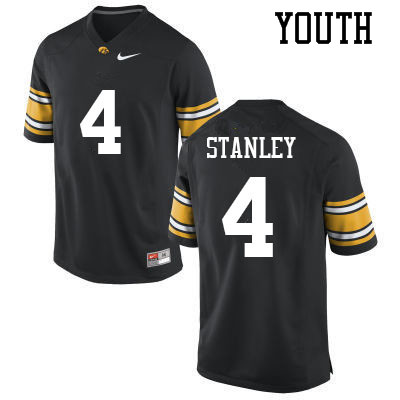 Youth #4 Nate Stanley Iowa Hawkeyes College Football Jerseys Sale-Black